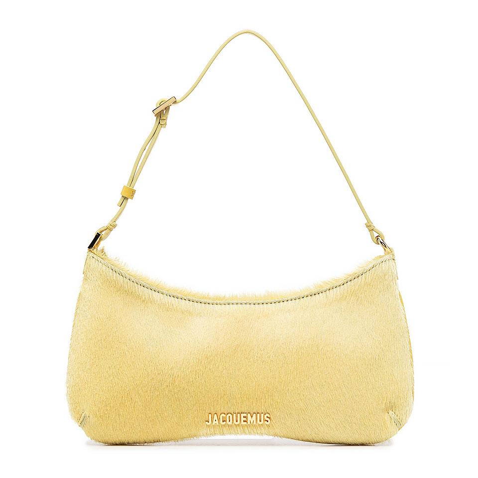 JACQUEMUS Le Bisou Pony Hair Shoulder Bag Light Yellow