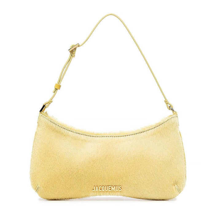 JACQUEMUS Le Bisou Pony Hair Shoulder Bag Light Yellow