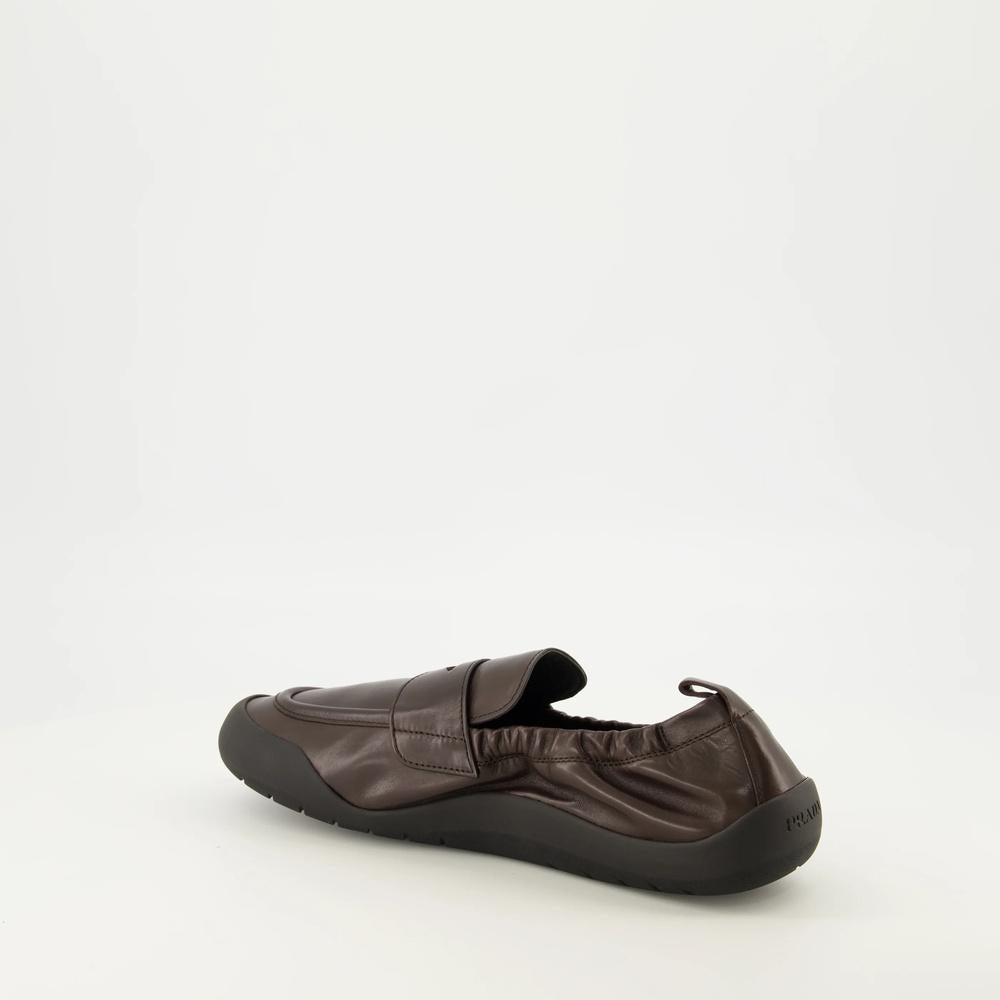 PRADA Black Leather Speedlock Men's Loafers