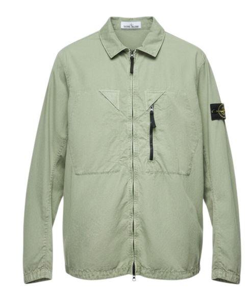STONE ISLAND Khaki Woven Patch Overshirt Jacket Men
