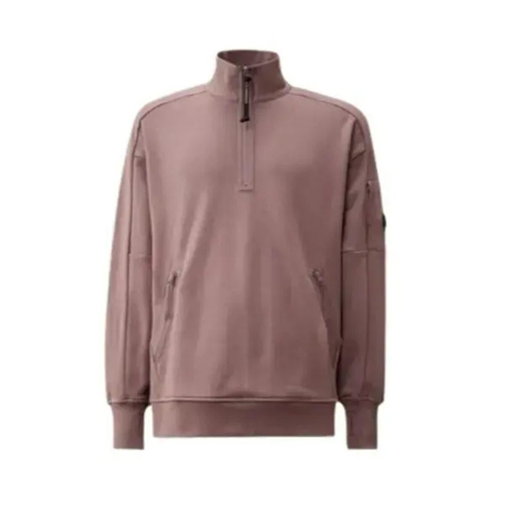 CP Company Diagonal Fleece Half Zip Sweatshirt Mens Green