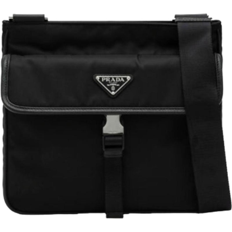 PRADA Re-Nylon Saffiano Crossbody Shoulder Bag Black