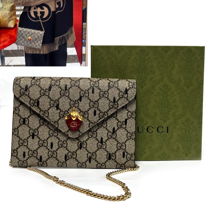GUCCI Strawberry Print Mini Tote Bag 726249 FABB0 8659