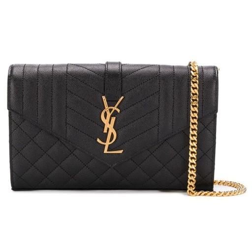 Saint Laurent Matelassé Envelope Wallet Shoulder Bag 620280 BOW91 1000