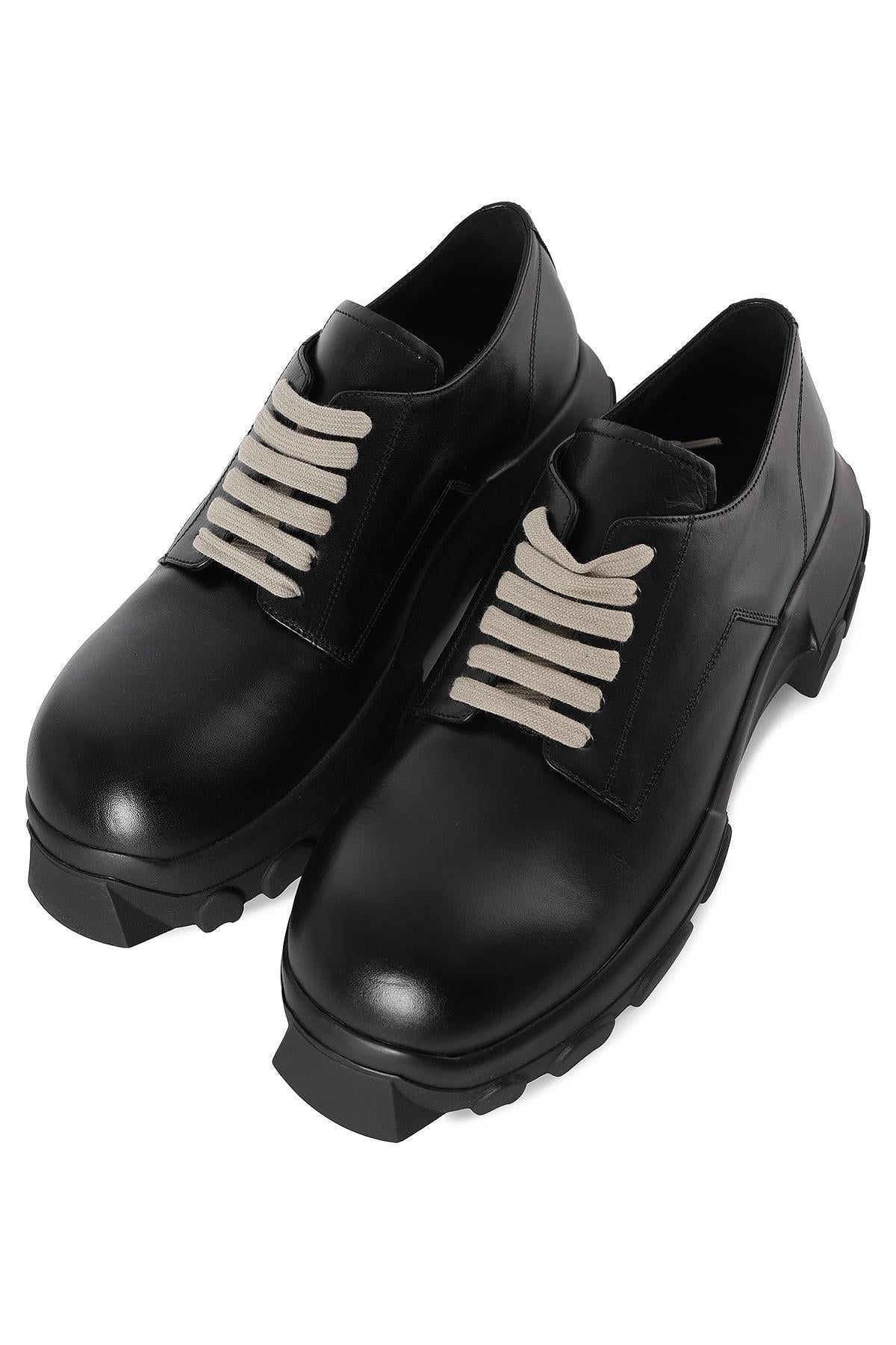 Rick Owens Black Bozo Tractor Lace-Up Derby Shoes RU02D6884 LRI 99