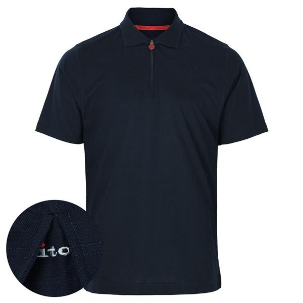 Kiton Navy Half Zip Polo T-Shirt UMK1171 K4