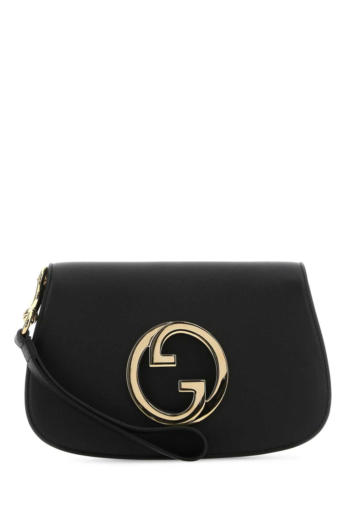 GUCCI Black Leather Clutch Bag