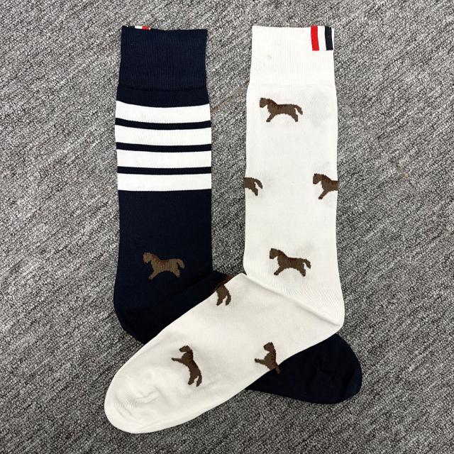 THOM BROWNE Tricolor Tab Lunar New Year Horse Socks MAS212F Y3012 979