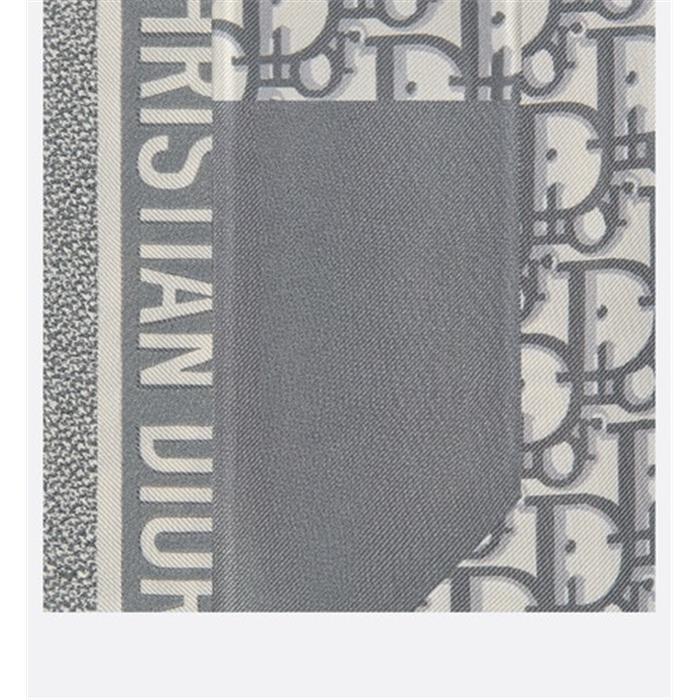 DIOR Oblique Mitzah Scarf Gray Silk Scarf for Men