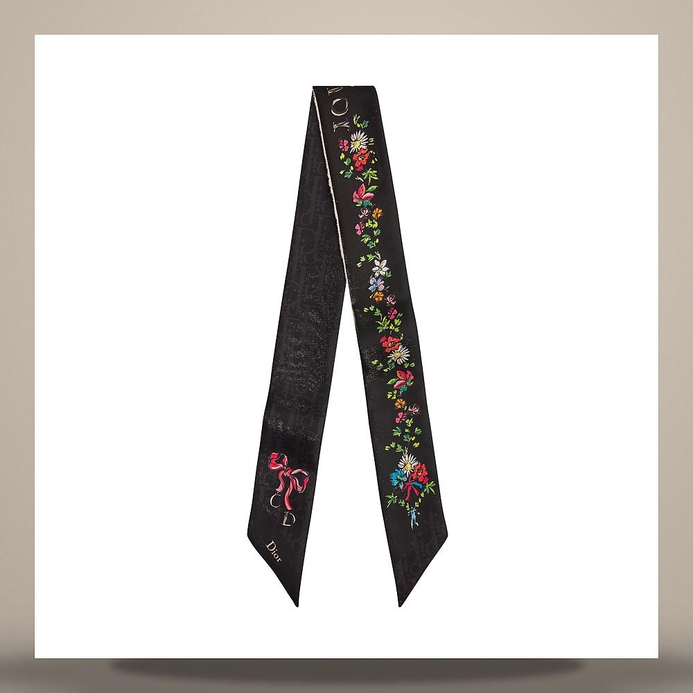 DIOR Dioriviera Arabesque Black Multicolor Silk Twill Mitzah S 64TM106I6096 C910
