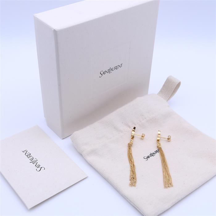 Saint Laurent Cassandra Tassel Earrings Gold-Tone Jewelry