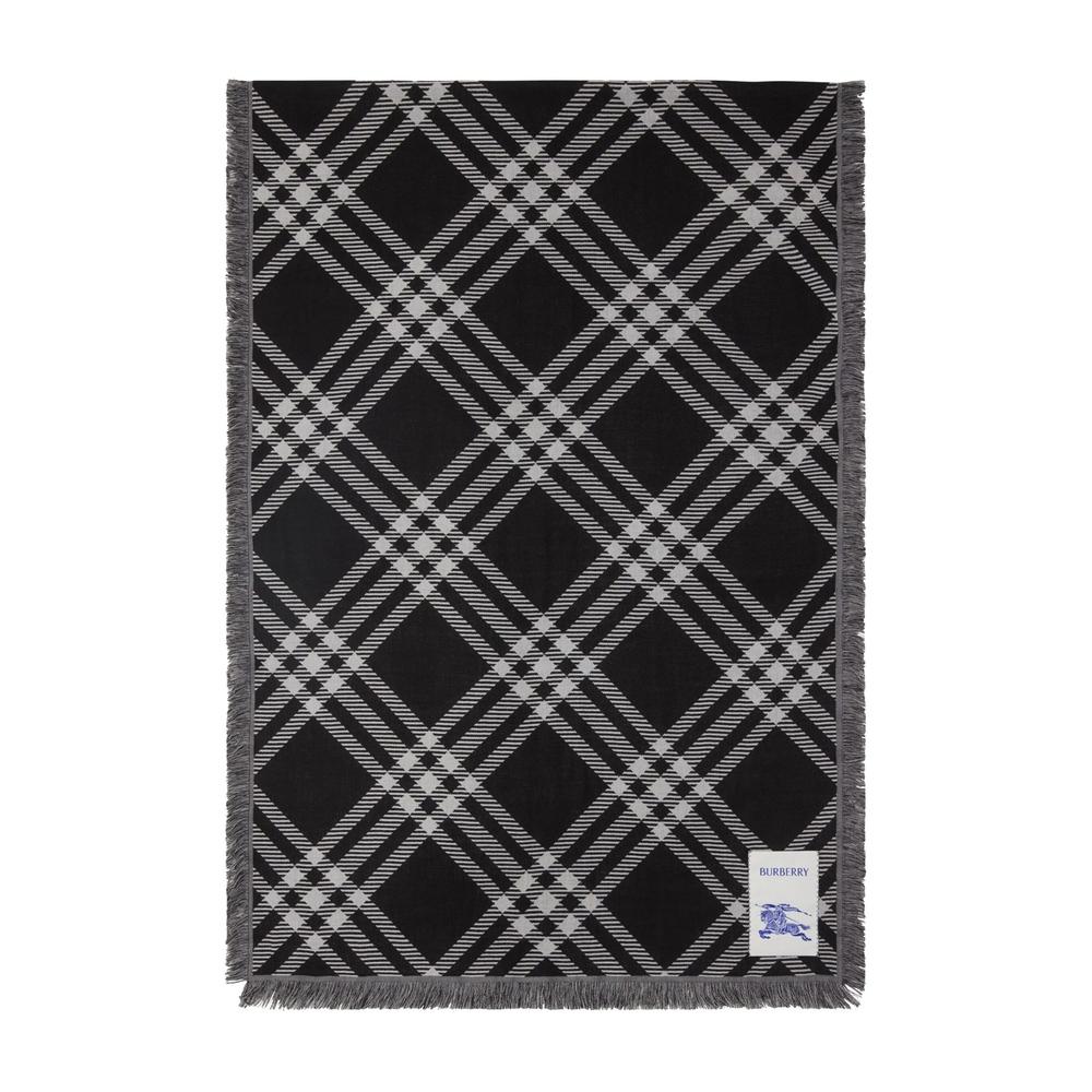 BURBERRY Beige Check Wool Scarf