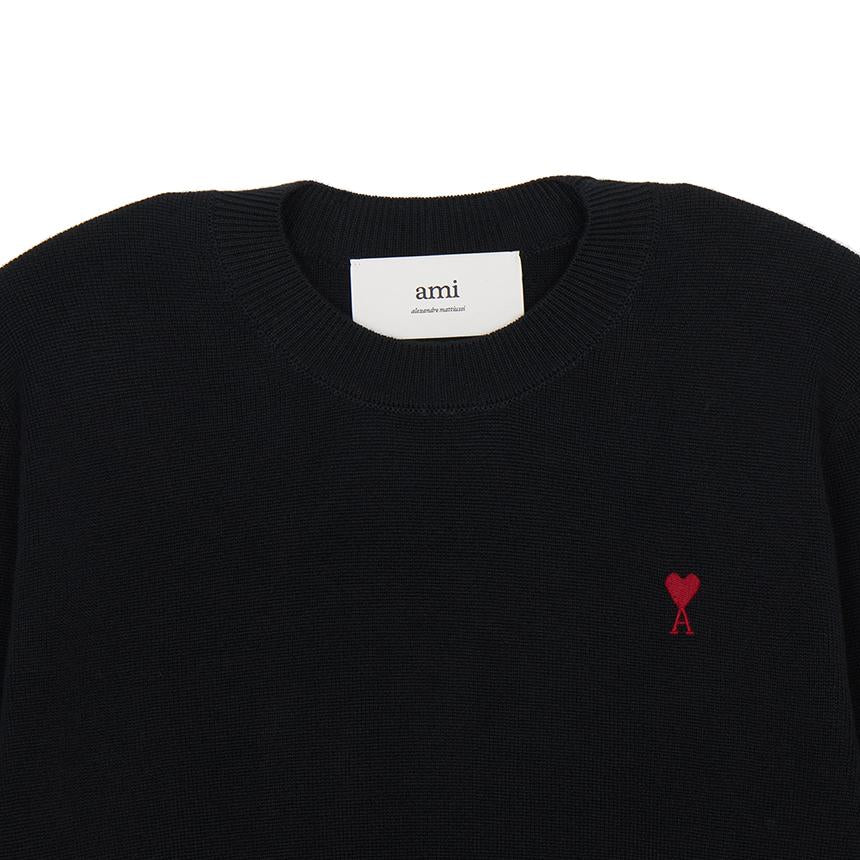 AMI Women’s Round Neck Knit Sweater FKS826 001 009