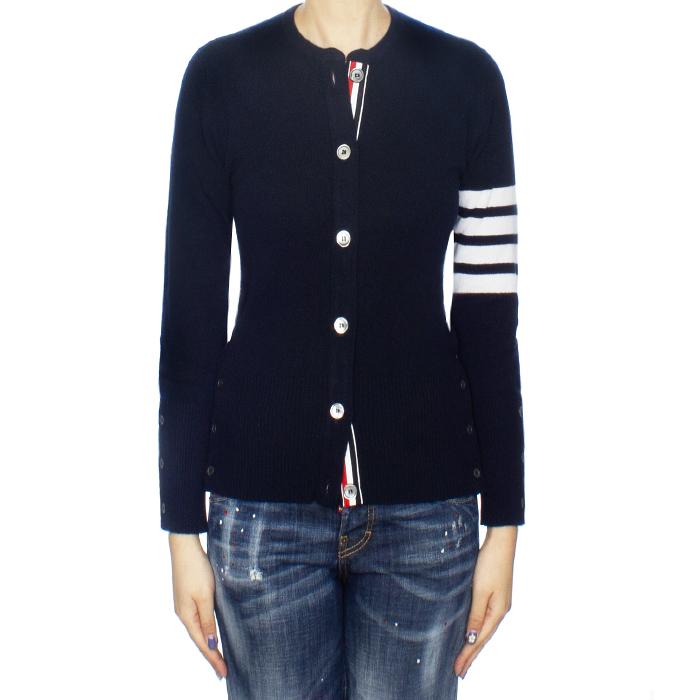 THOM BROWNE Women’s Cashmere Diagonal Stripe Crewneck Cardigan