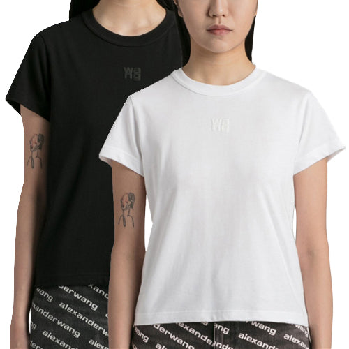 ALEXANDER WANG Essential Jersey Logo Print Short Sleeve T-Shirt 4CC3221358