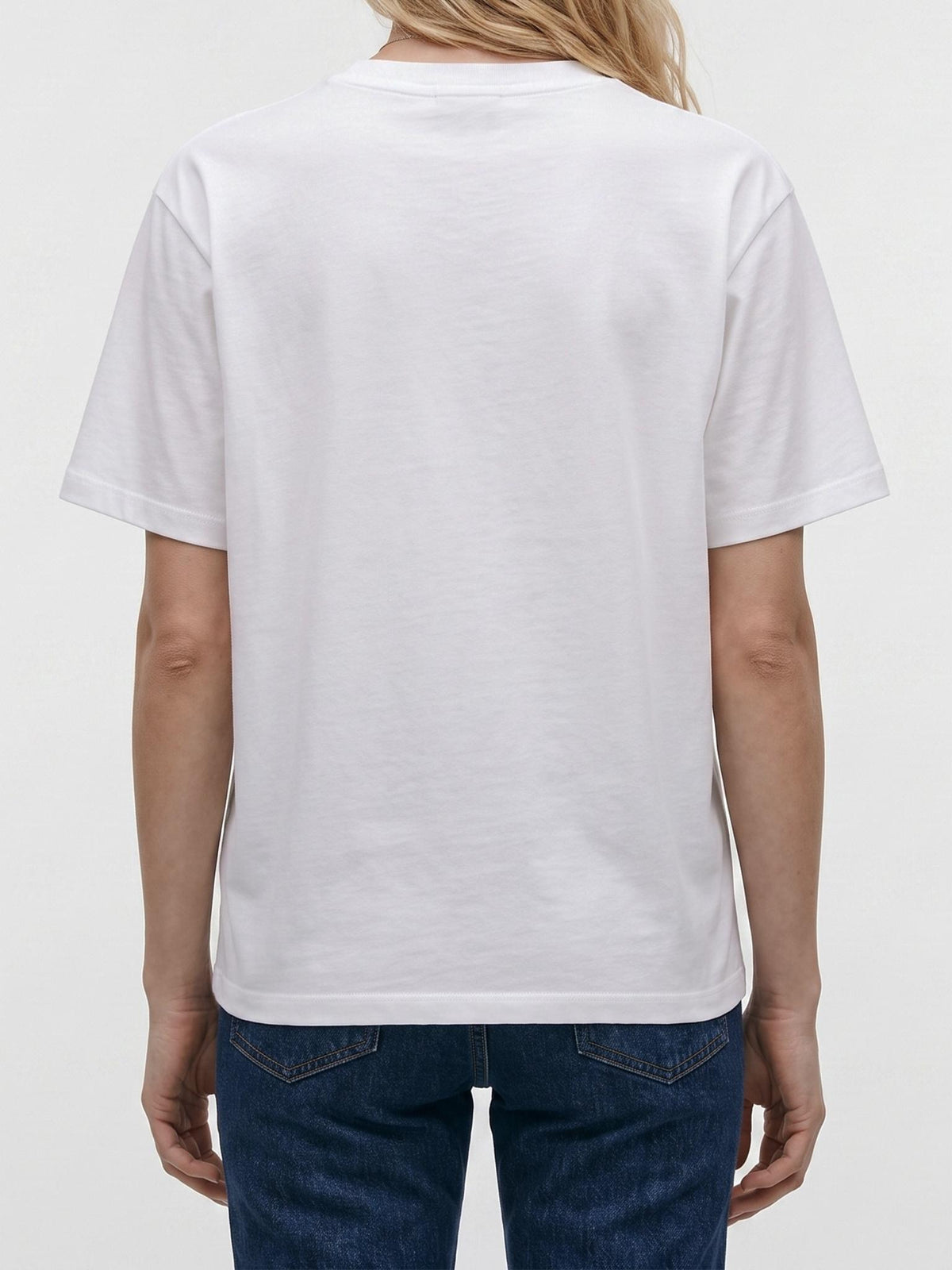 CELINE Short Sleeve T-Shirt White Cotton Women’s Top