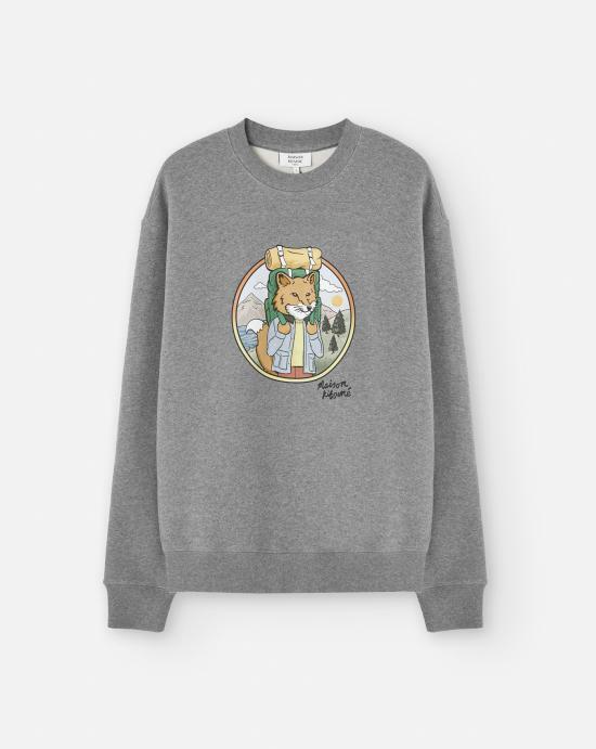Maison Kitsune Rambling Fox Comfort Sweatshirt Crewneck Men NM00314 KM0307 H131