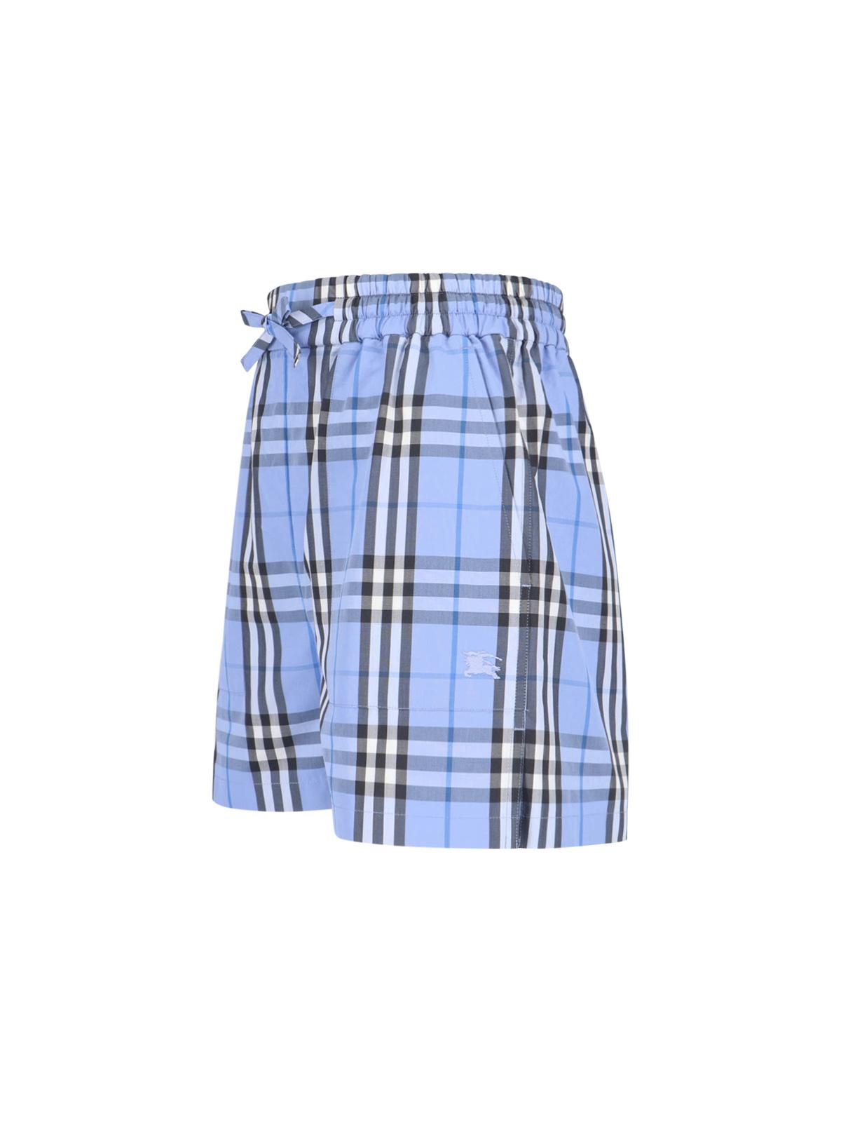 BURBERRY Beige Check Cotton Shorts