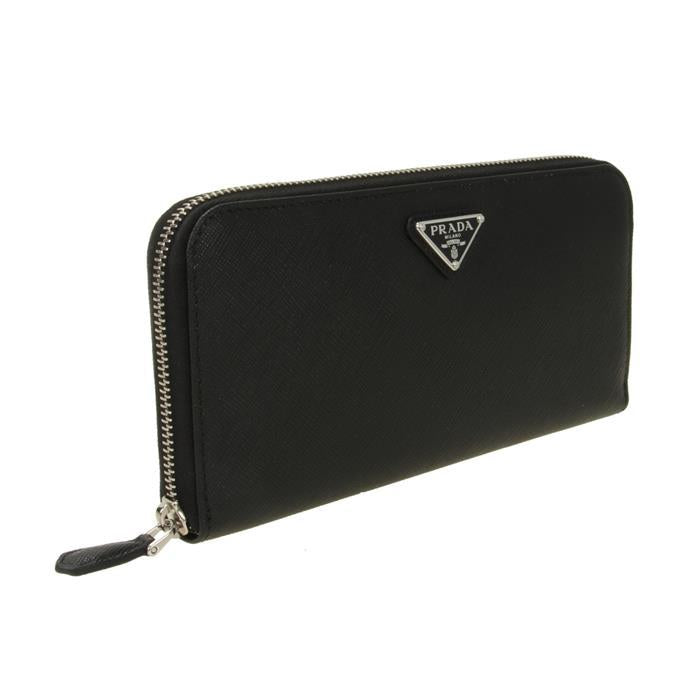 PRADA Saffiano Leather Zip-Around Long Wallet Brown