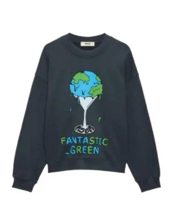 MSGM Fantastic Green Logo Sweatshirt for Women 3746 MM05 247792