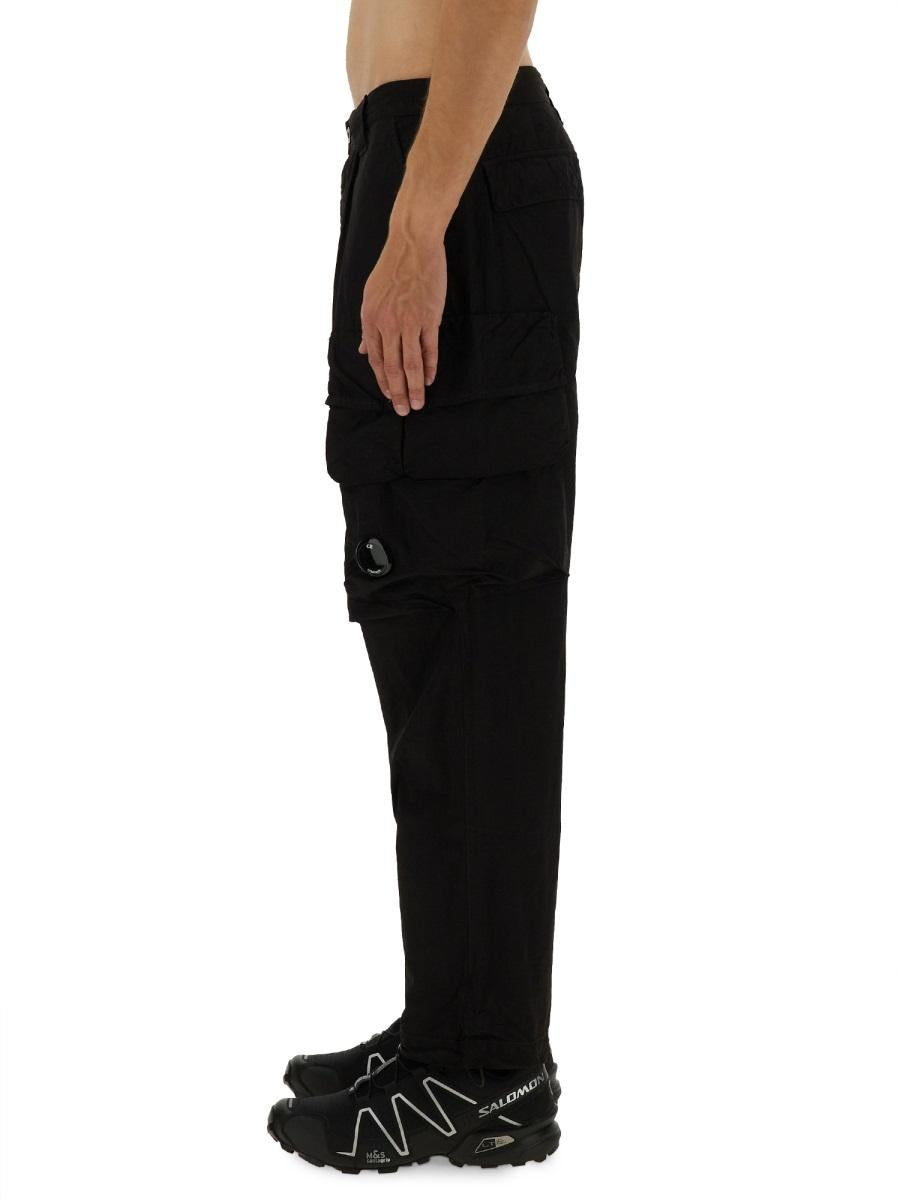 CP Company Black Cotton Cargo Pants for Men