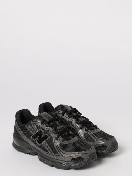 New Balance Black Leather Mesh Lace-Up Sneakers U740BO2