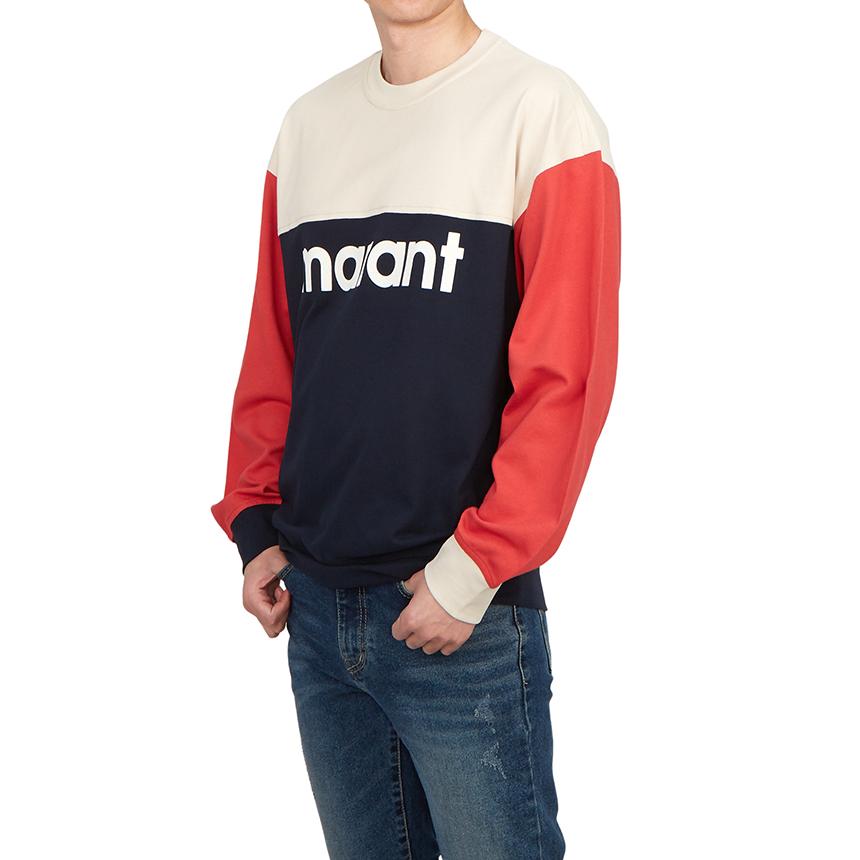 Isabel Marant Afton Logo Crewneck Sweatshirt Men Navy