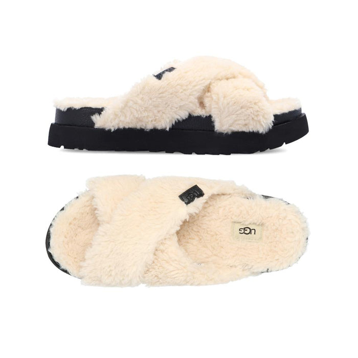 Ugg Fuzz Sugar Fur Slippers Natural Black Women’s