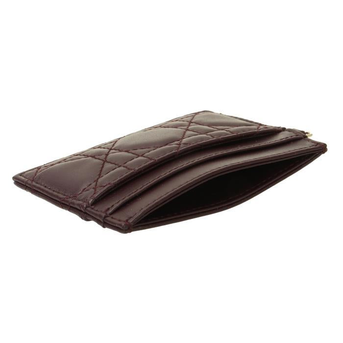 DIOR Lady Dior Freesia Leather Card Holder Wallet