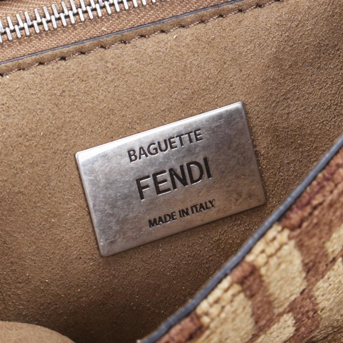 FENDI Baguette Chain Medium Fabric Shoulder Bag