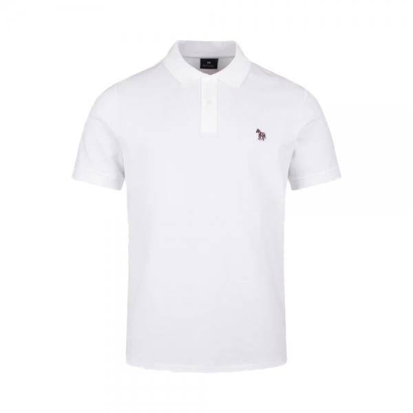 Paul Smith Zebra Appliqué Short Sleeve Polo Shirt White PZEBRA 01