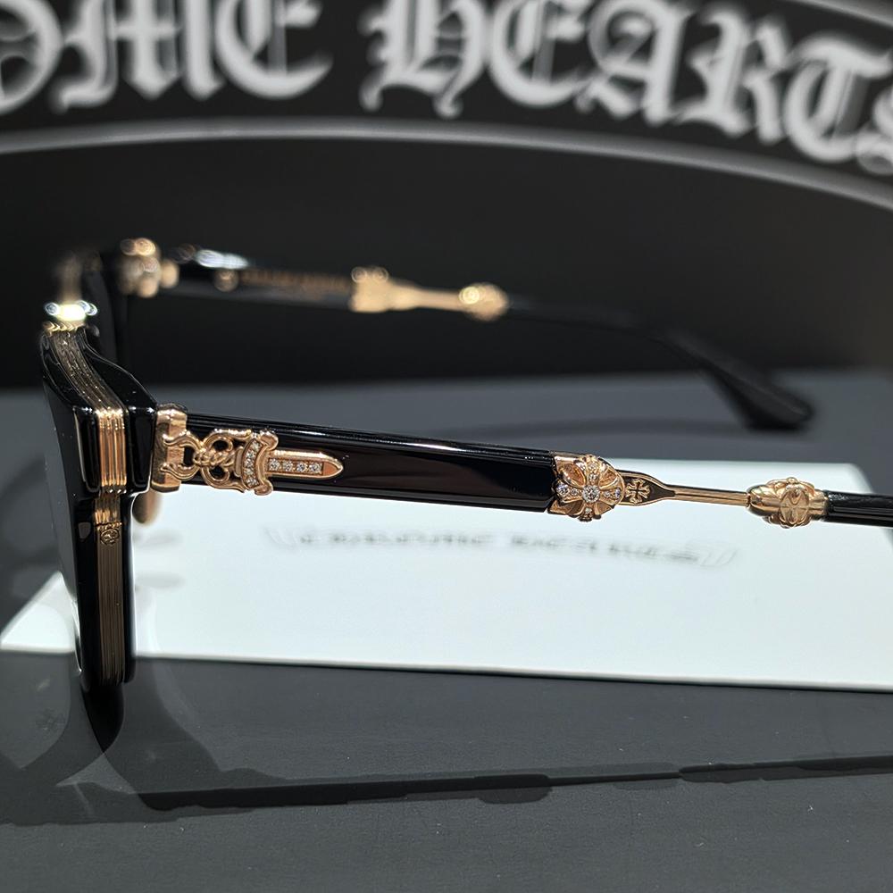 Chrome Hearts Duckbutter Diamond Black Gold Eyeglasses