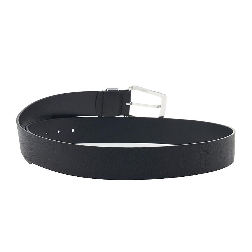 Emporio Armani Men’s Leather Belt with Logo Buckle Black
