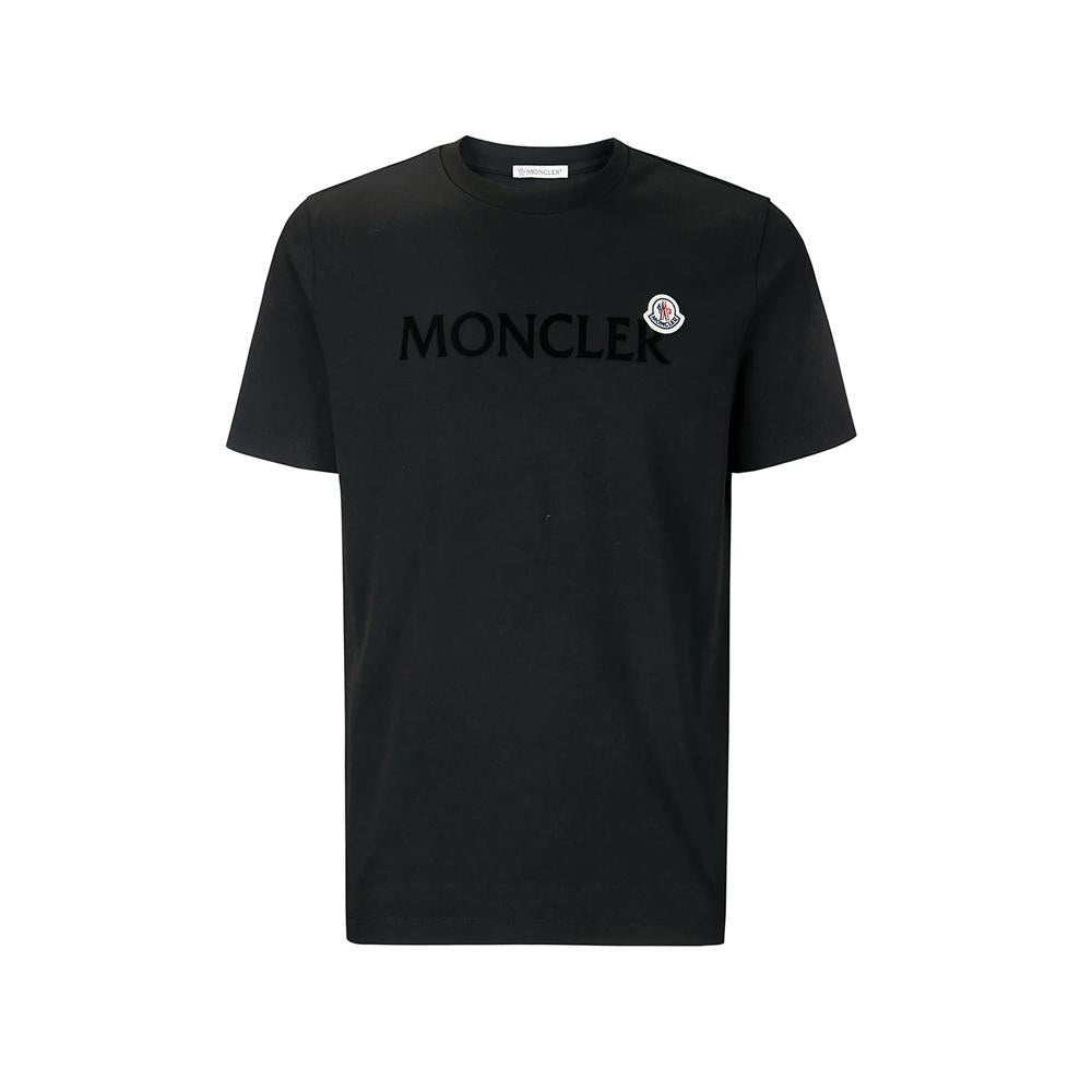 Moncler Logo Patch Black T-Shirt for Men 8C00067 8390T 999