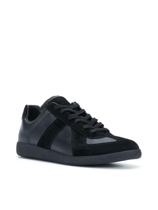 Maison Margiela Black Leather Low-Top Sneakers