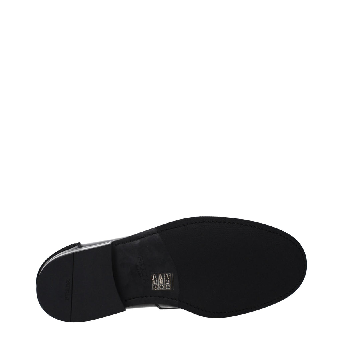 PRADA Black Leather Penny Loafers for Men
