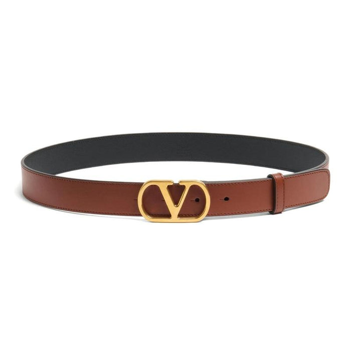 VALENTINO V Logo Leather Belt Women’s White