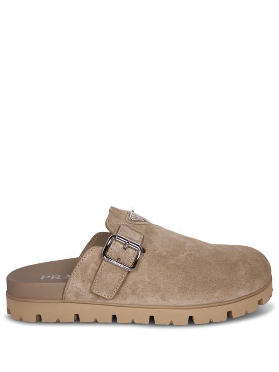 PRADA Suede Mule Slides Men’s Sandals 2S3003 054 F0F24 BEIGE DOM