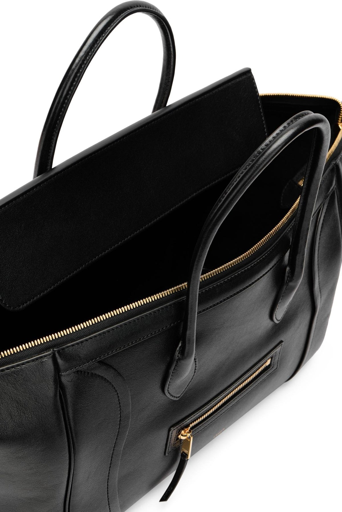CELINE Black Leather Tote Bag