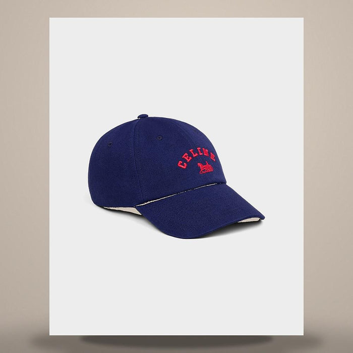 CELINE Rithélieux Navy Cotton Twill Cap AA0IE2U74 07MR