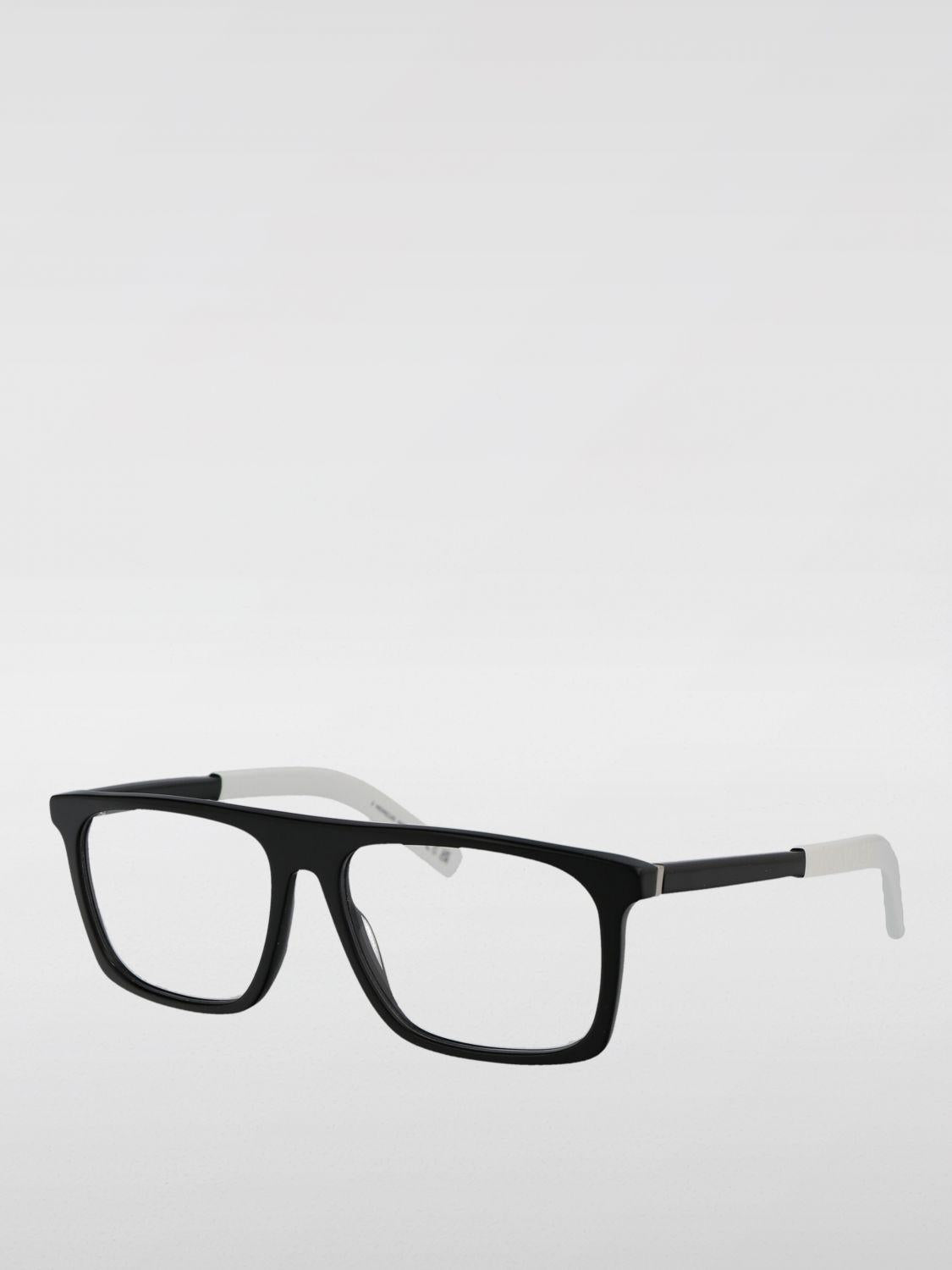 Moncler Black Acetate Rectangle Eyeglasses