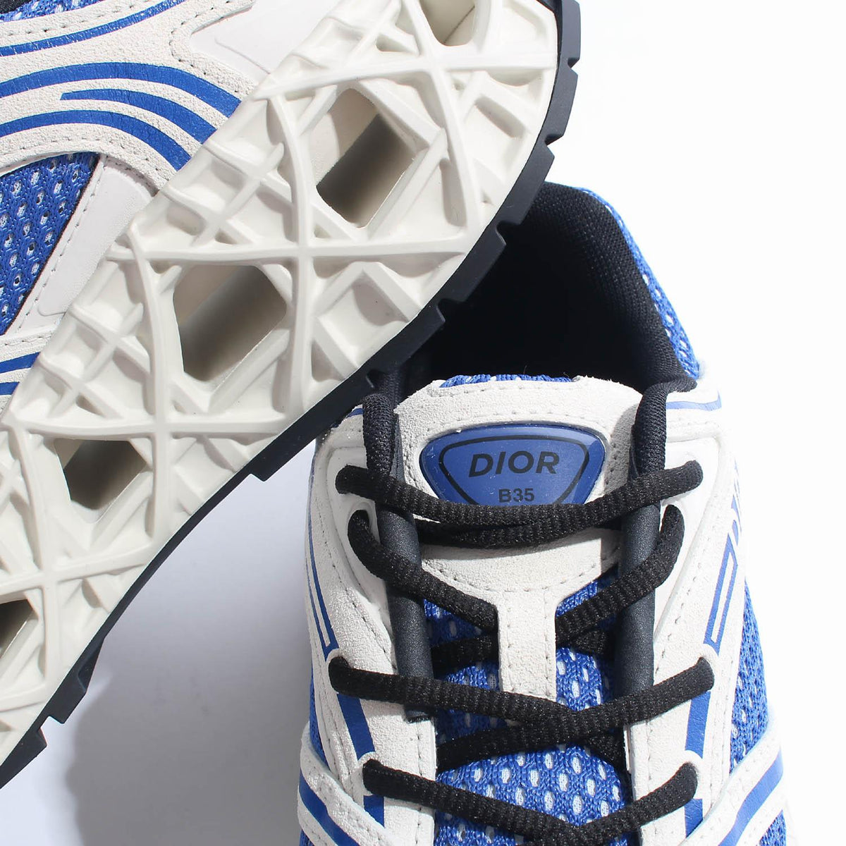 DIOR MEN White Blue B35 NXXT Low Top Sneakers