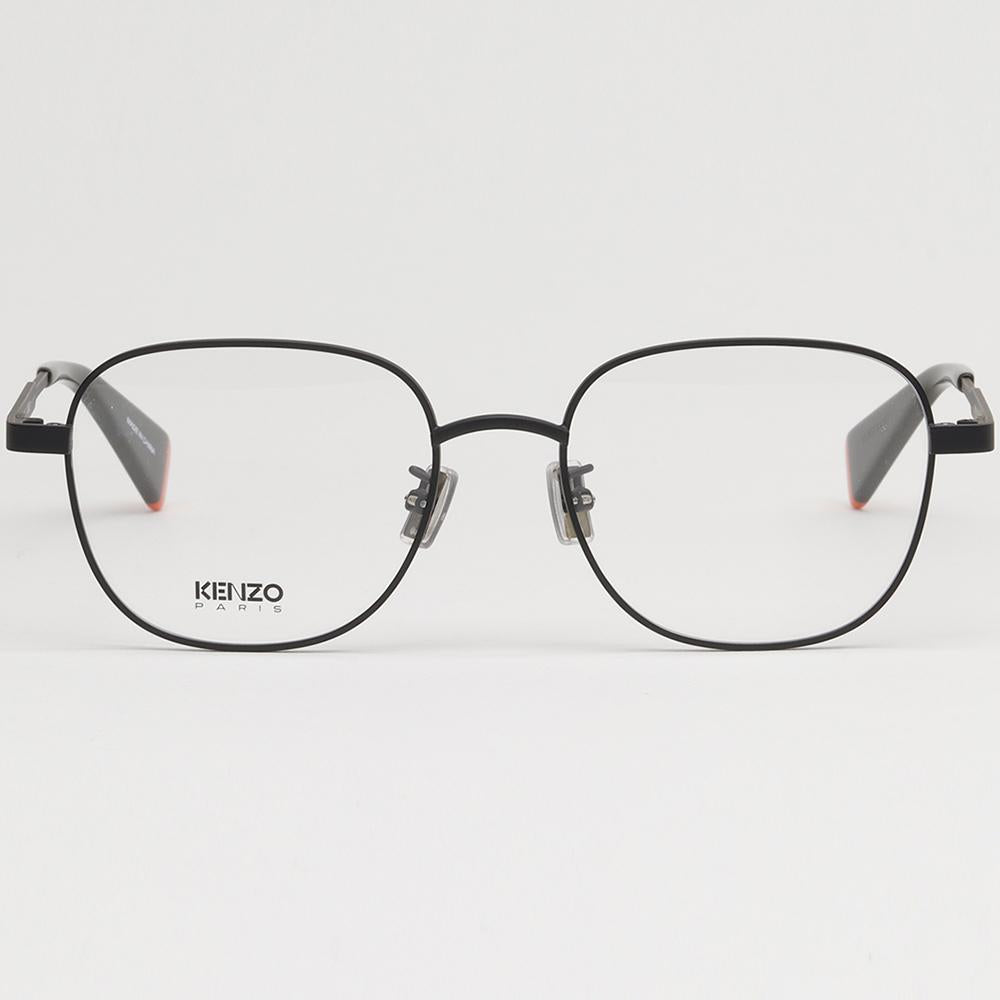 KENZO Matte Black Lightweight Metal Rectangle Eyeglass Frames Unise KZ50180U 002