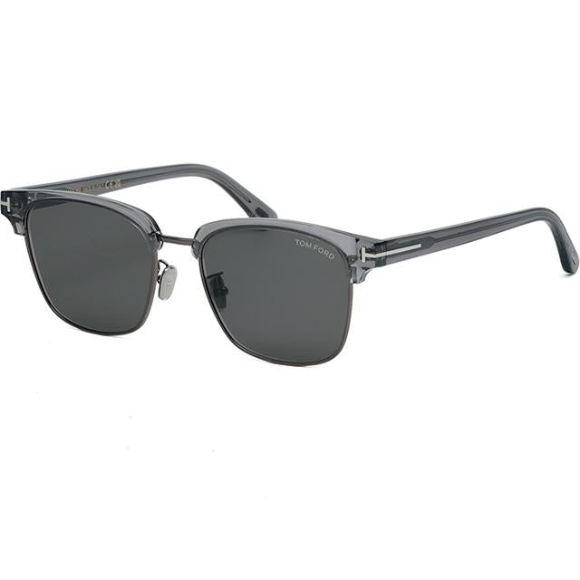 TOM FORD Transparent Gray Half-Rim Square Asian Fit Sunglasses TF1139K 20A