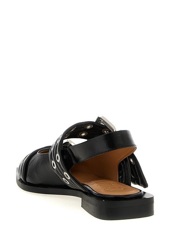 GANNI Buckle Flat Shoes S2730099 BLACK DOM