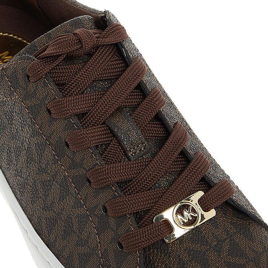 Michael Kors Keaton Lace-Up Sneakers Brown Monogram Low-Top Women’s