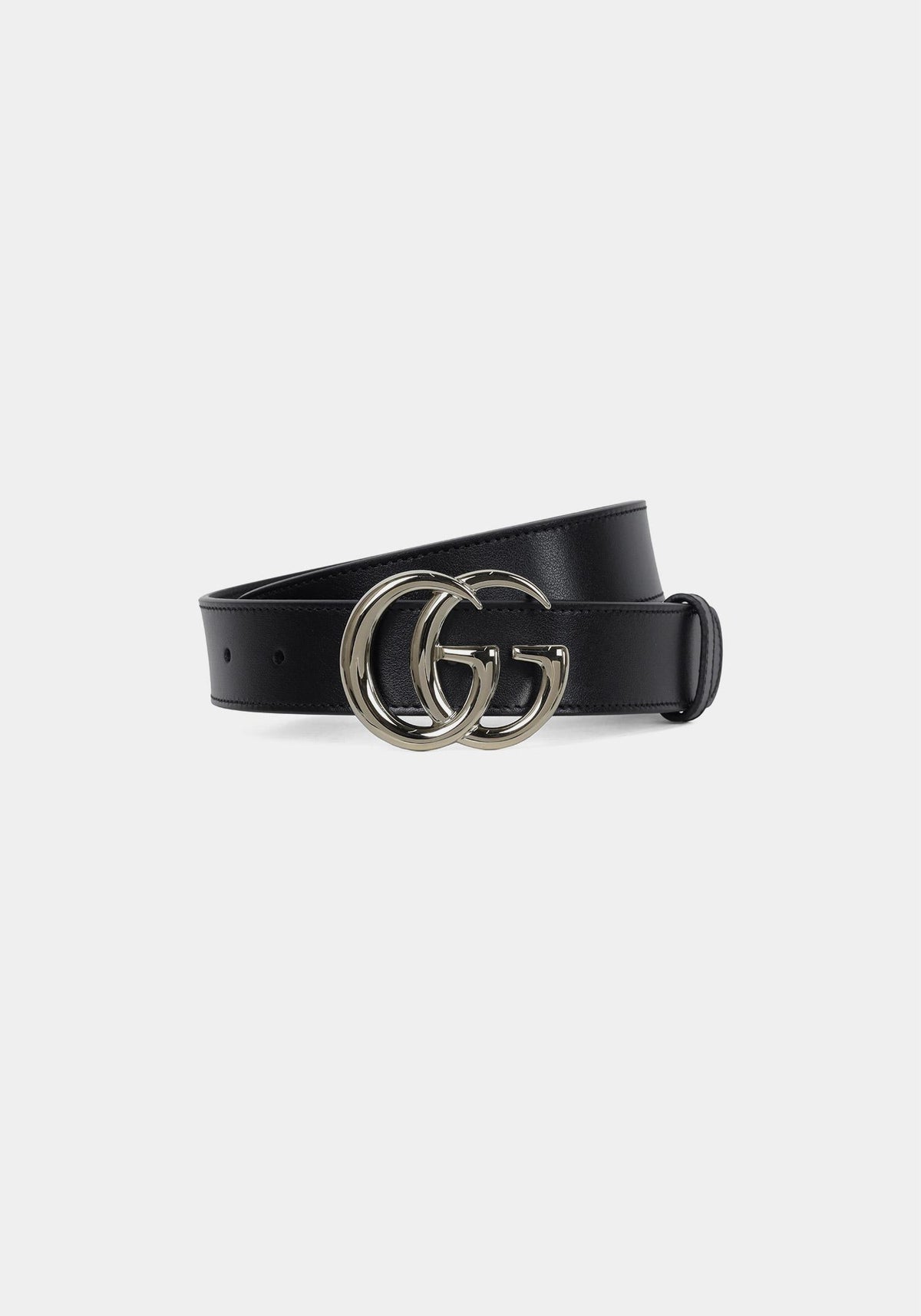GUCCI Women's Black GG Marmont Thin Belt