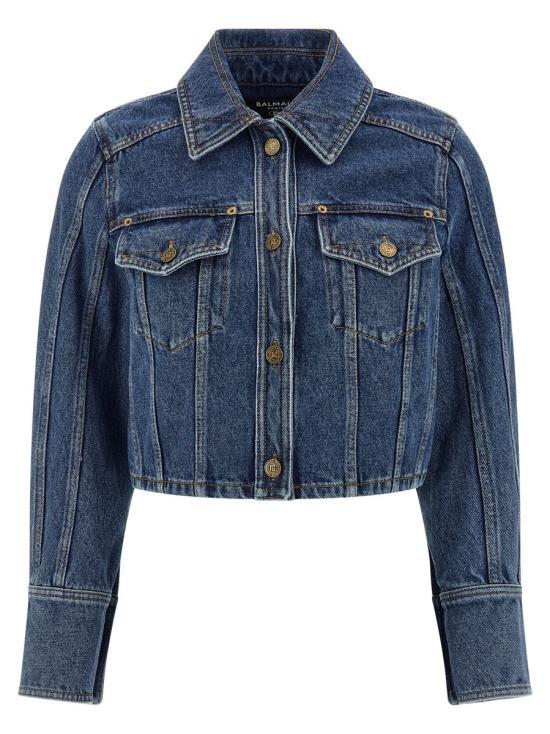 Balmain Dark Blue Denim Jacket Women’s GF1TC215DG086EX