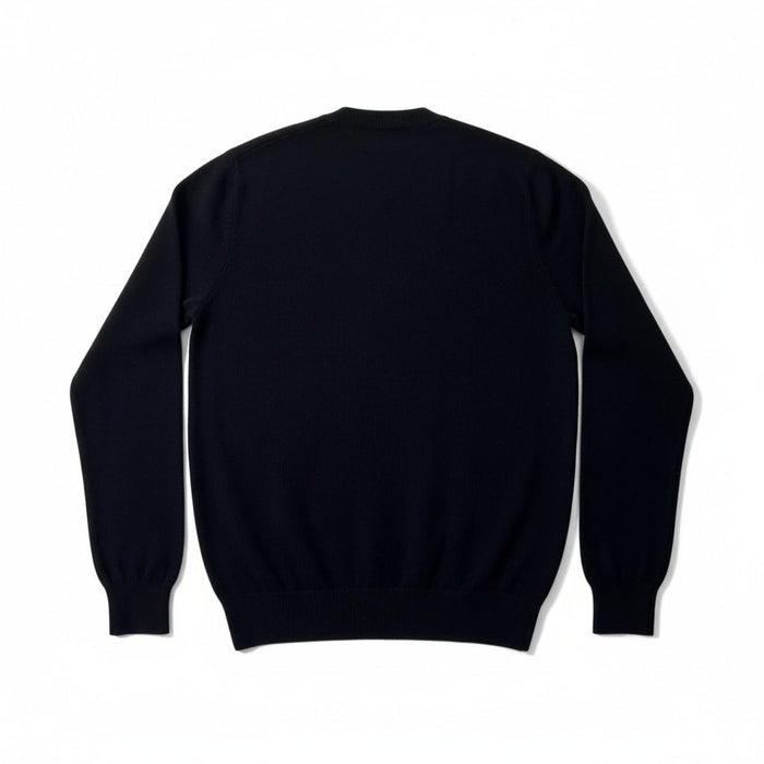 Comme des Garcons Red Heart Round Neck Knit Cardigan Black
