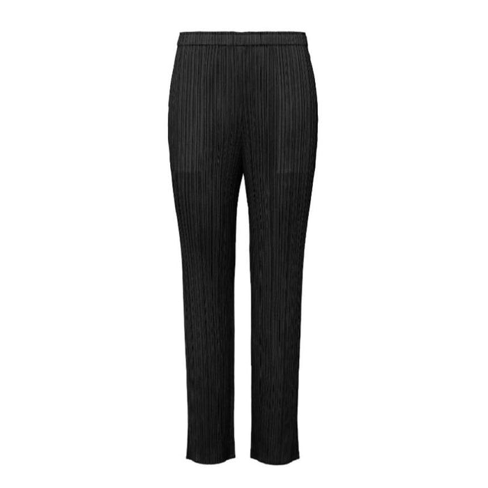 PLEATS PLEASE Black Gray Basic Long Straight Pants